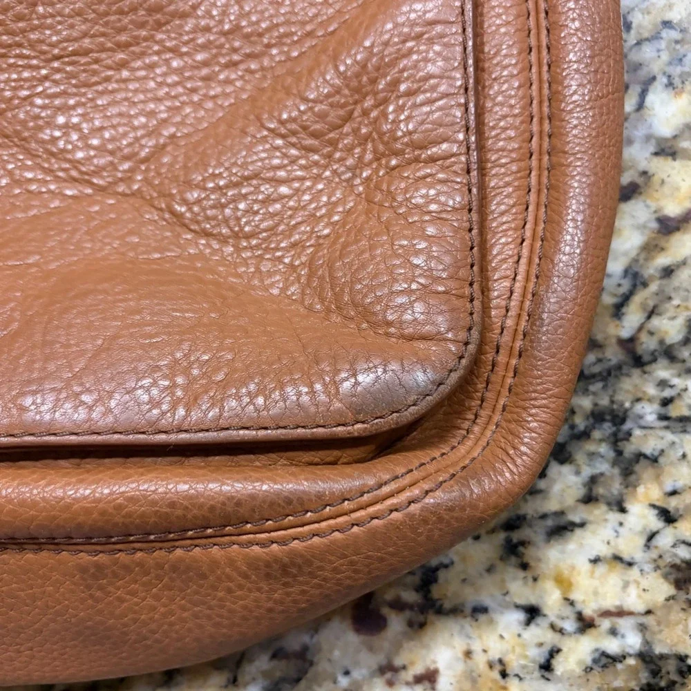 Fossil Karli Hobo Brown Leather Crossbody Bag Convertible Satchel Handbag